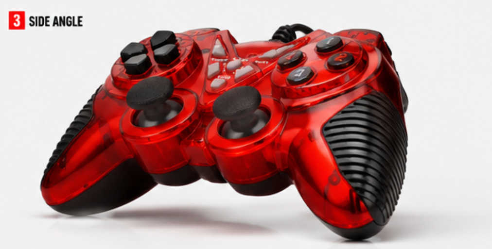 Red Transparent Wired USB Game Controller | Dual Analog Gamepad | Plug & Play for PC & Laptop - Image 4