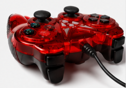 Red Transparent Wired USB Game Controller | Dual Analog Gamepad | Plug & Play for PC & Laptop - Image 3